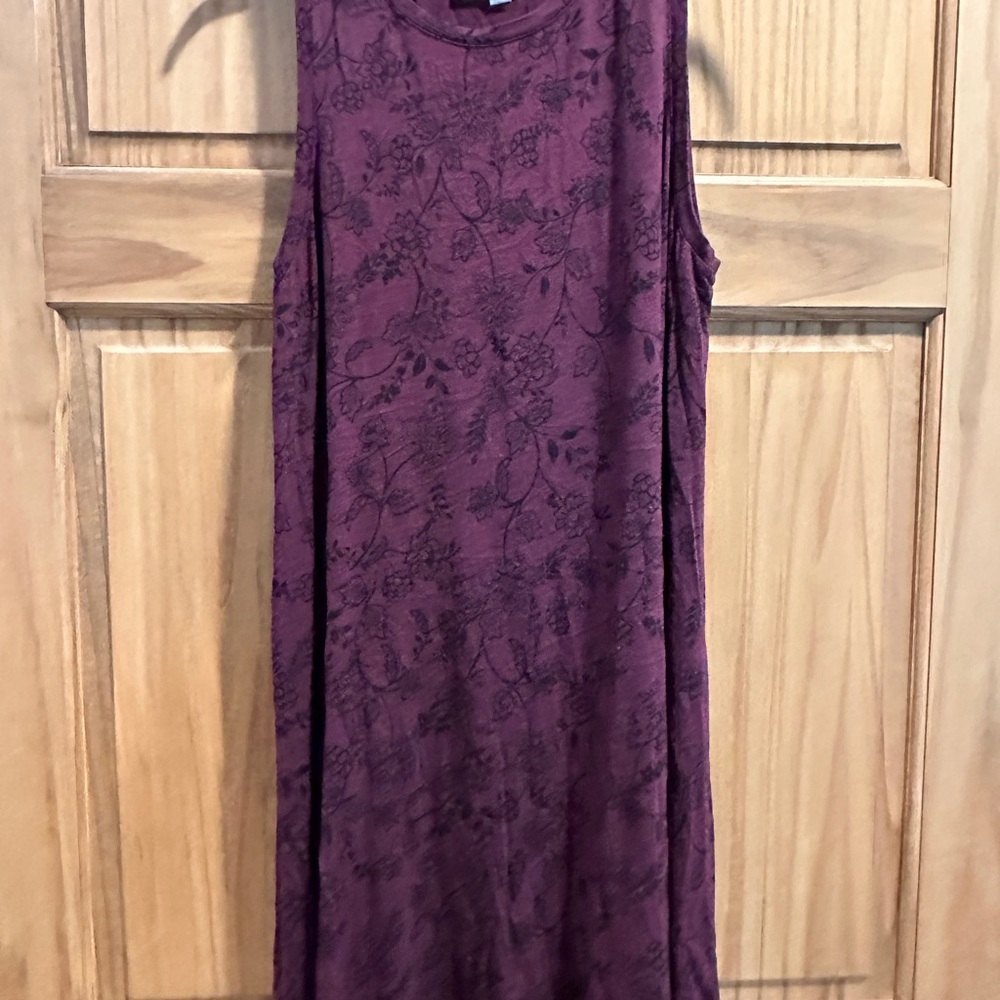 Floral Sleeveless maroon Dress